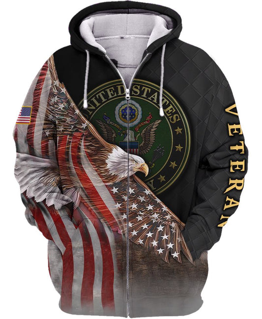 Joycorners United States Veteran U.S Army U.S Flying Proud Eagle All Over Printed 3D Shirts