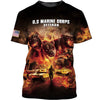 Joycorners U.S Marine Corps Veteran V.S Cerberus On Fire All Over Printed 3D Shirts