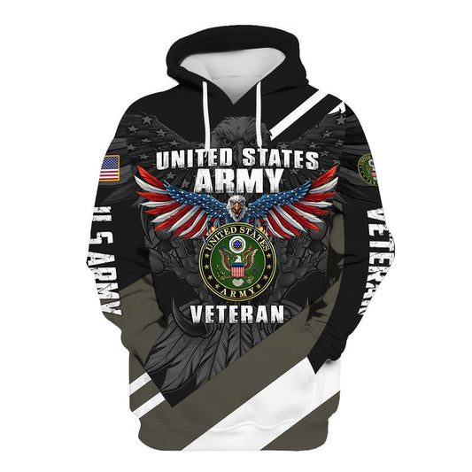 Joycorners United States Veteran U.S Army Prideful Flying Eagle U.S Army Logo U.S Flag All Over Printed 3D Shirts