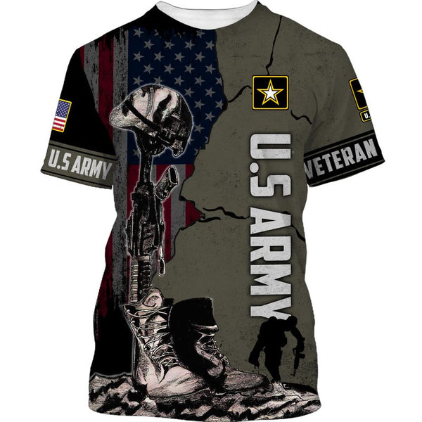Joycorners United States Veteran U.S Army Honor The Fallen Veterans For Our Country Green All Over Printed 3D Shirts