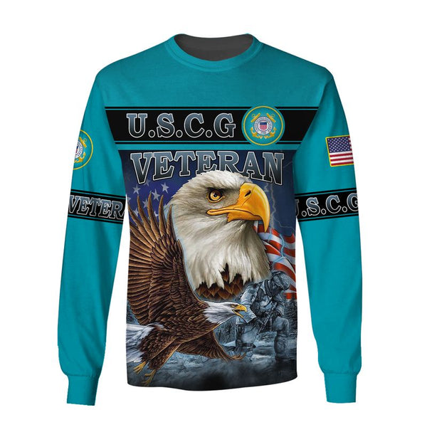 Joycorners U.S.C.G Veteran Flying Eagle All Over Printed 3D Shirts
