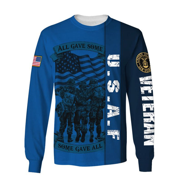 Joycorners U.S.A.F Veteran All Gave Some Some Gave 3D All Blue All Over Printed Shirts