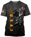 Joycorners U.S.A.F Veteran Honor The Fallen Scratching U.S Flag Dark Gray 3D All Over Printed Shirts
