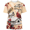 Joycorners Cross I am Always With You CARDINAL Birds All Over Printed 3D Shirts