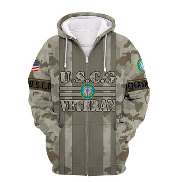 Joycorners U.S.C.G Veteran Gray Camo All Over Printed 3D Shirts