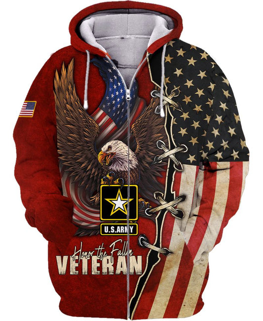 Joycorners United States Veteran U.S Army Prideful Eagle U.S Flag All Over Printed 3D Shirts