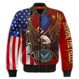 Joycorners U.S.A.F Veteran Honor The Fallen Eagle U.S Flag Red 3D All Over Printed Shirts
