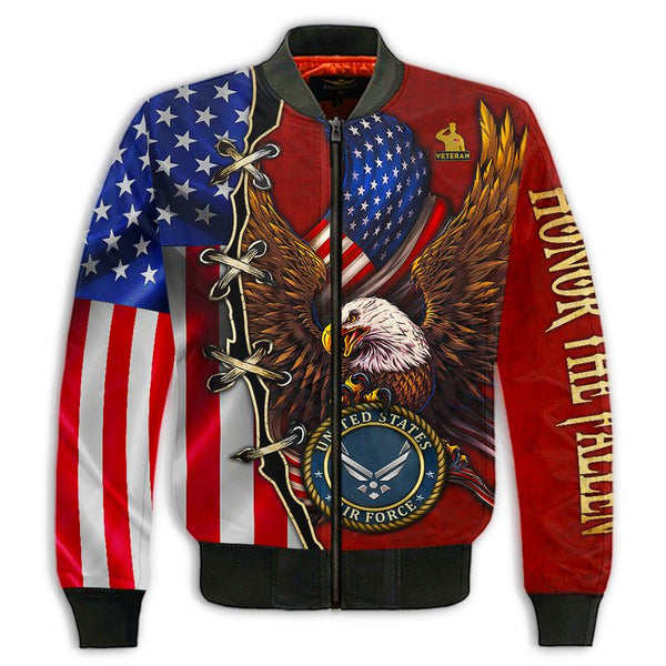 Joycorners U.S.A.F Veteran Honor The Fallen Eagle U.S Flag Red 3D All Over Printed Shirts