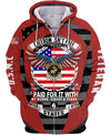 Joycorners U.S.M.C Veteran Freedom Isn't Free I Paid For It USMC Logo Red All Over Printed 3D Shirts