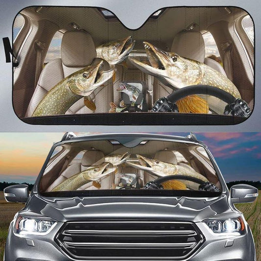 Joycorners Wildlife Fishing CAR All Over Printed 3D Sun Shade