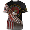 Joycorners U.S.M.C United States Marine Corps Veteran Flying Eagle American Flag 3D All Over Printed Shirts