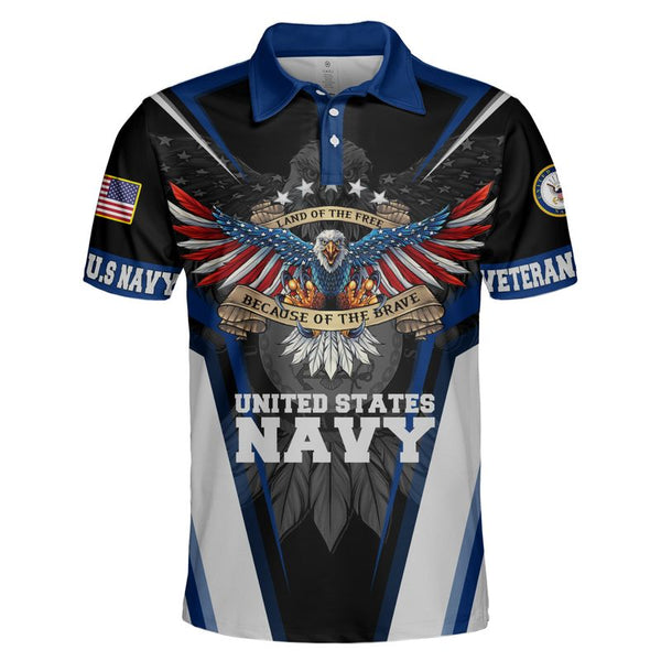 Joycorners United States Veteran U.S Navy Eagle Flag Wings All Over Printed 3D Shirts