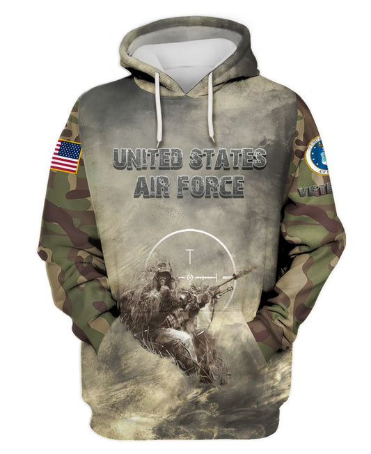 Joycorners U.S.A.F Veteran United States Air Force Soldier on The Cloudy Beach 3D All Over Printed Shirts