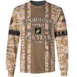 Joycorners U.S.M.C Veteran 246 Year 1775-2021 All Over Printed 3D Shirts