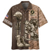 Joycorners U.S.M.C United States Marine Corps U.S.M.C Veteran Honnor The Fallen Brown Camo 3D All Over Printed Shirts