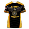 Joycorners United States Veteran U.S Army Prideful Flying Eagle Yellow/Black All Over Printed 3D Shirts