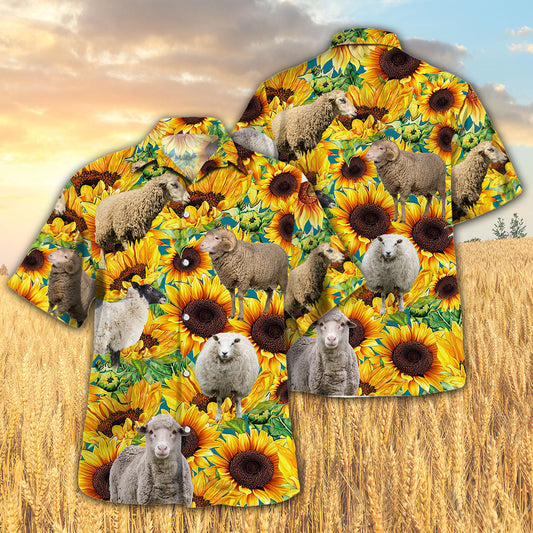 Joycorners Sunflower Sheep All Printed 3D Hawaiian Shirt