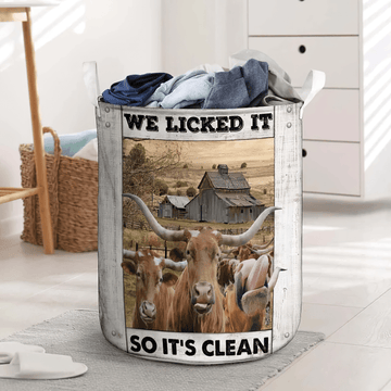 Joycorners Texas Longhorn Barn Laundry Basket