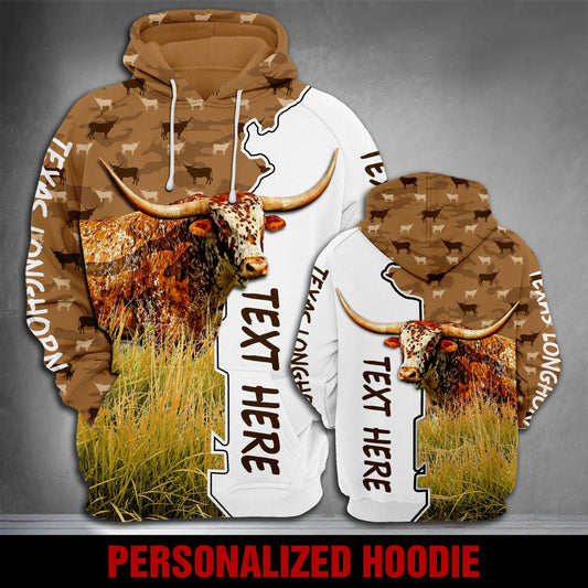 Joycorners Personalized name TX Longhorn Camo All Printed 3D Shirt
