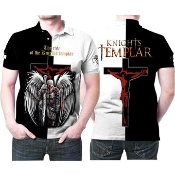 The Rise Of The Knight Templar Holy Cross Jesus Angel Wings Gift For God Religious Culture Enthusiasts Shirt All Over Print Shirt 3d