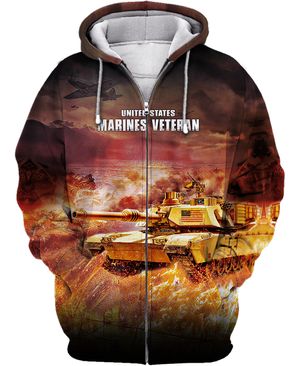 Joycorners United States Marines Veteran Tank On Fire All Over Printed 3D Shirts
