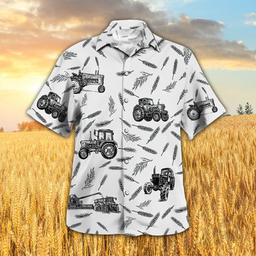 Joycorners Tractors Pattern All Over Printed 3D Hawaiian Shirt