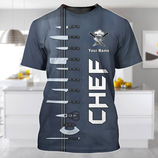 CHEF - Personalized Name 3D GR All Over Printed Shirt