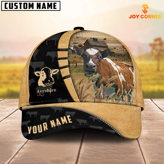 Joycorners Custom Name Ayrshire Cattle 3D Cap