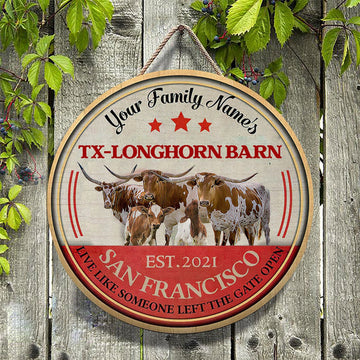 Joycorners Tx Longhorn Live Like Someone Left The Gate Open Custom Happy Halloween Wooden Sign