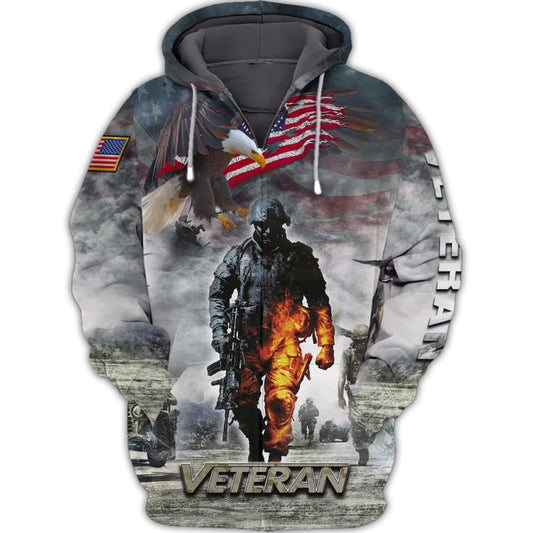 Joycorners U.S Eagle And Army Veteran All Over Printed 3D Shirts