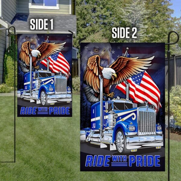 Joycorners Ride With Pride U.S Eagle Truck 3D All Over Printed Flag