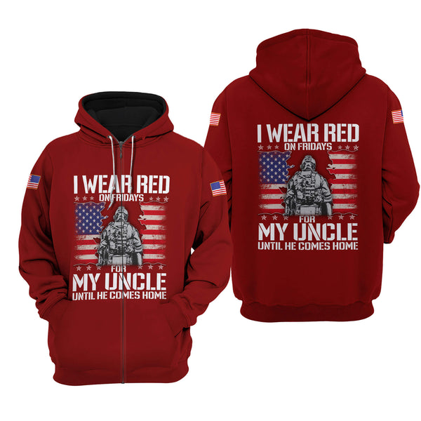 Joycorners I Wear Red On Fridays For My Uncle Until He Comes Home All Over Printed 3D Shirts