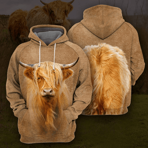 Highland Cattle 3D All Over Printed Hoodie