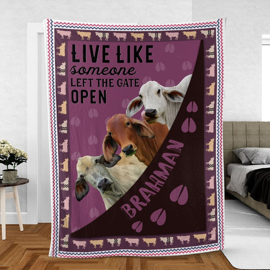 Joycorners Brahman Hoof Pattern Purple Background Blanket