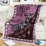 Joycorners Black Angus Hoof Pattern Purple Background Blanket