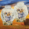Joycorners Donkey Sunflower Floral Pattern Hoodie