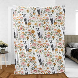 Joycorners Tennessee Fainting Goat Floral Pattern Blanket