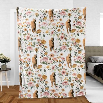 Joycorners Spanish Goat Floral Pattern Blanket