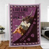 Joycorners Texas Longhorn Hoof Pattern Purple Background Blanket