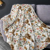 Joycorners Tx Longhorn Floral Pattern Blanket