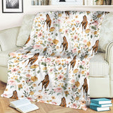 Joycorners Warmbloods Horse Floral Pattern Blanket
