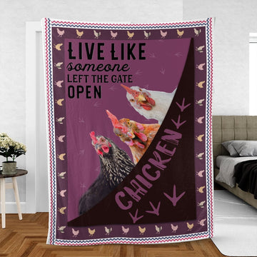 Joycorners Chicken Foot Pattern Purple Background Blanket