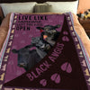 Joycorners Black Angus Hoof Pattern Purple Background Blanket