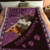 Joycorners Texas Longhorn Hoof Pattern Purple Background Blanket