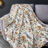 Joycorners Saanen Goat Floral Pattern Blanket