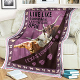 Joycorners Texas Longhorn Hoof Pattern Purple Background Blanket