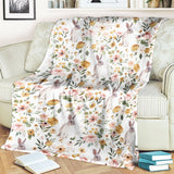 Joycorners Rabbit Floral Pattern Blanket