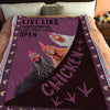 Joycorners Chicken Foot Pattern Purple Background Blanket