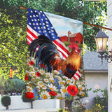 Joycorners Rooster July 4th Flag All Printed 3D Flag