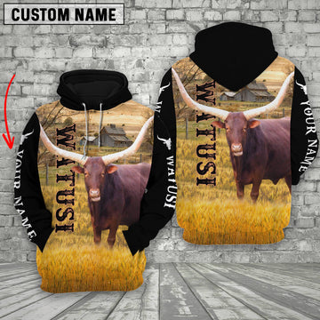 Joycorners Personalized Name Watusi On The Farm All Over Printed 3D Hoodie